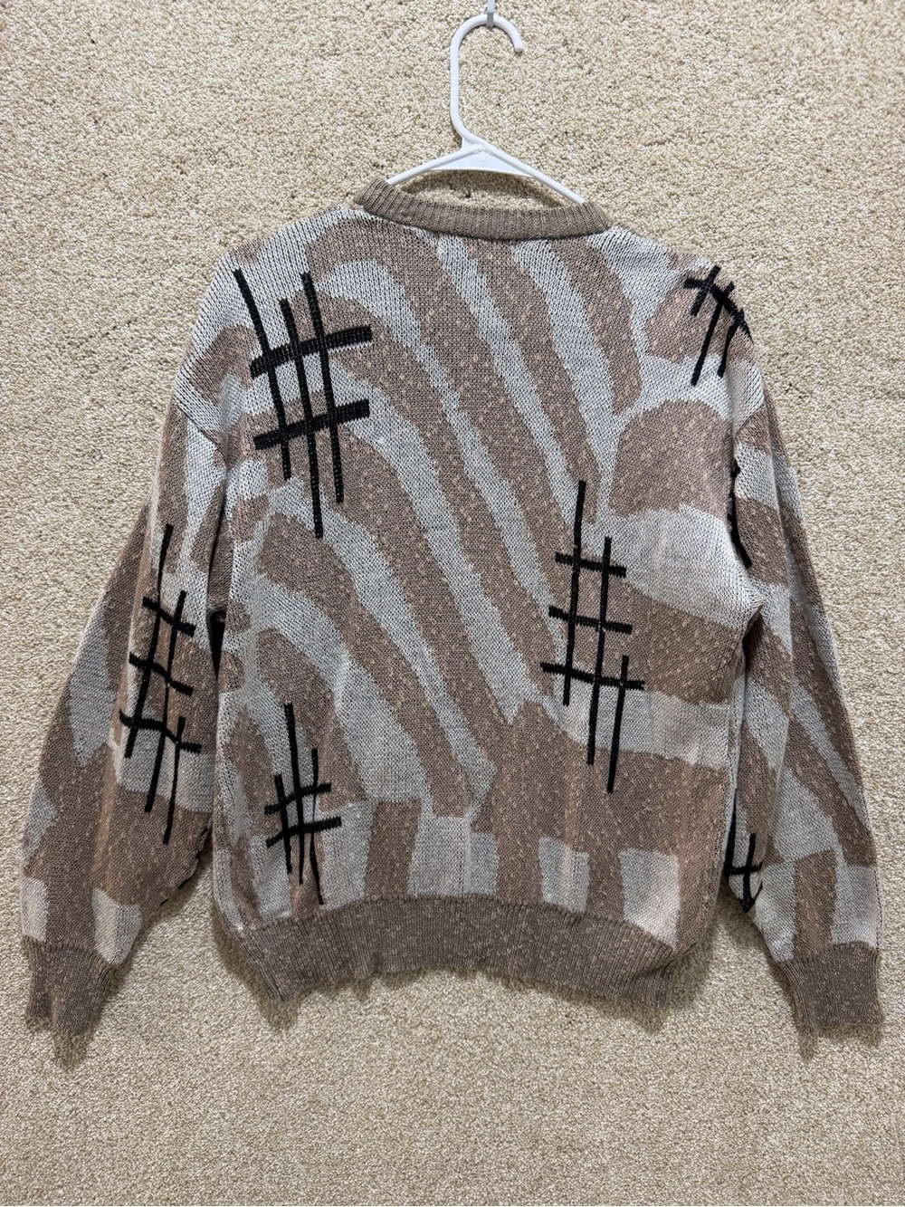 Vintage abstract geometric sweater 90s dad grandpa cabin mountain ski lodge Flaw